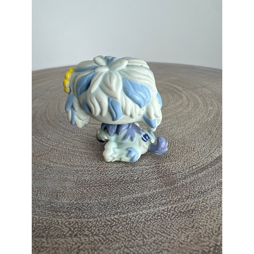 Littlest Pet Shop LPS #1712 Purple and White Sheep Dog with Yellow Flower 2007 - Picture 3 of 5